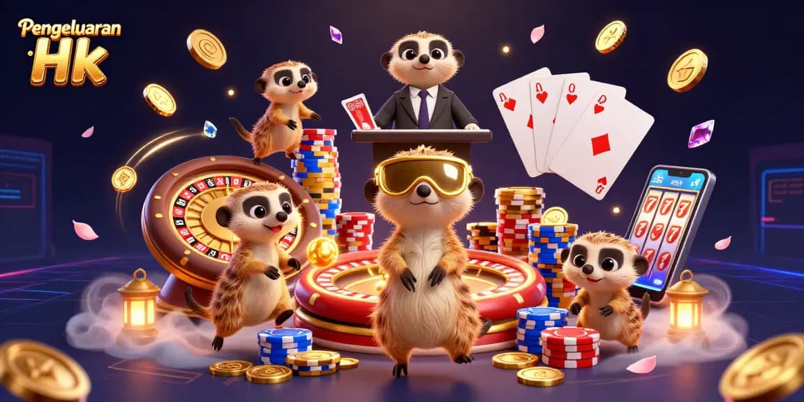 Experience thrilling Pengeluaran Hk with meerkats running a lively casino operation.