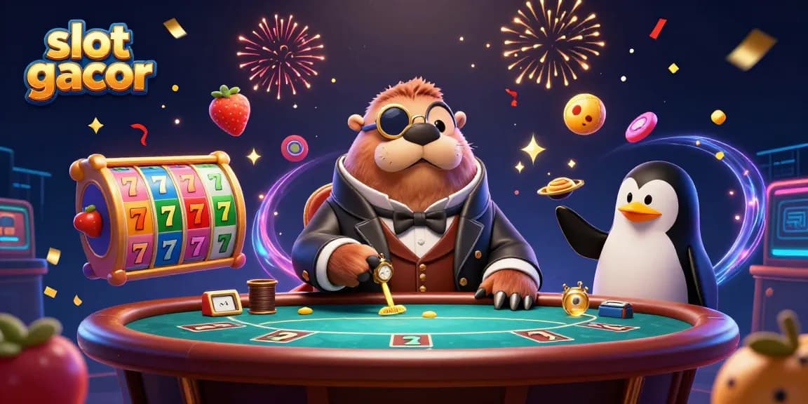 Slot gacor dengan karakter lucu dan elemen judi yang dinamis, menarik perhatian pemain.