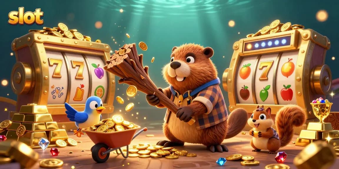 Spin winning slots in an exciting 3D casino scene filled with golden treasures and joyful characters.