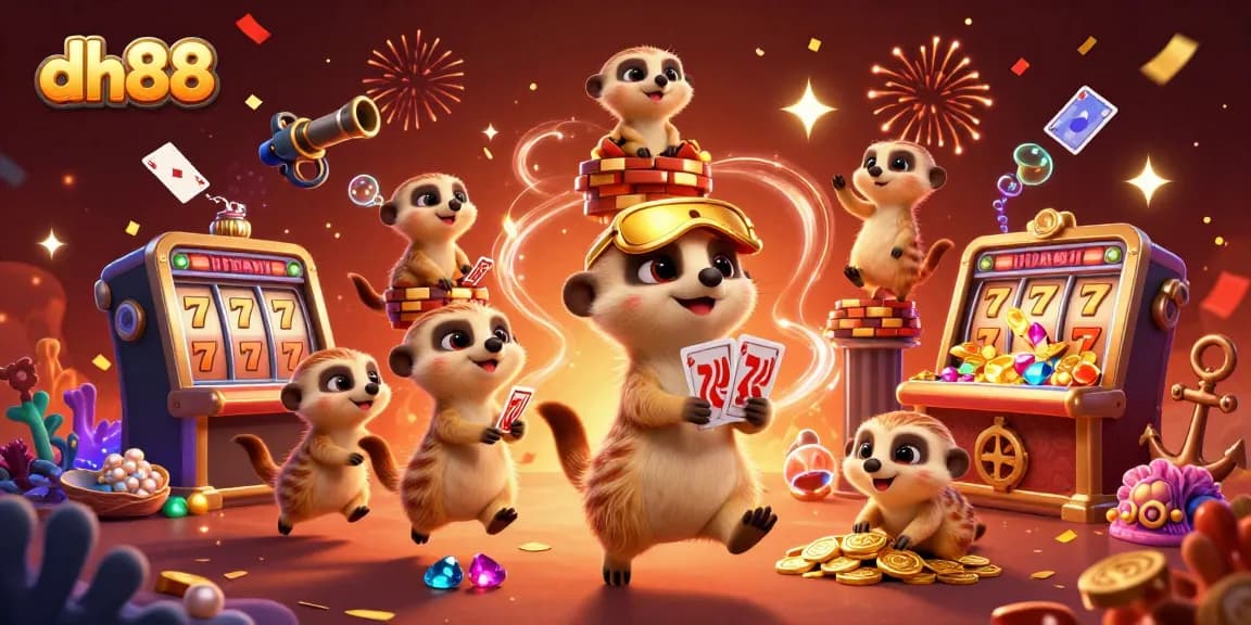Engage with dh88's winning slots experience featuring lively meerkat characters and vibrant gaming elements.