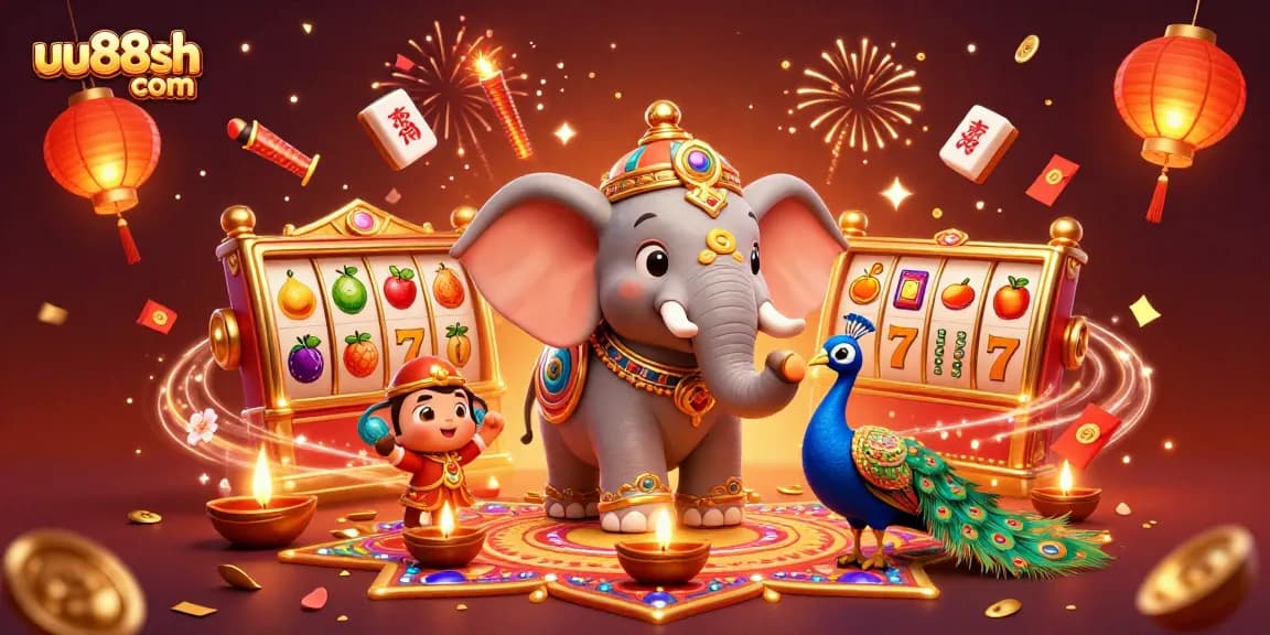 Experience thrilling gaming strategies at uu88sh com with a vibrant casino scene featuring colorful slot reels.