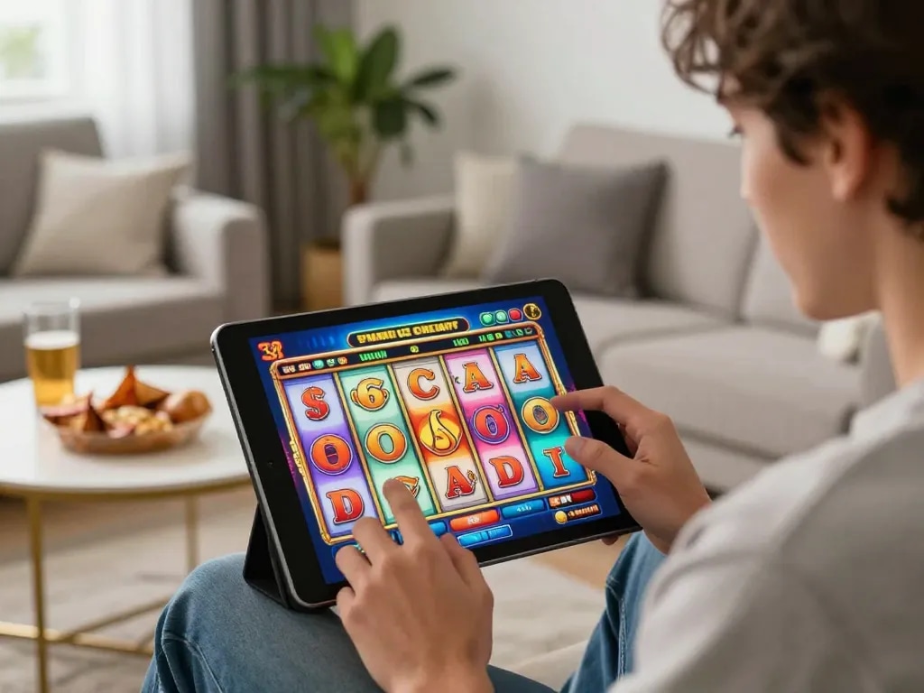 Bermain permainan slot alternatif deluna4d di tablet di rumah