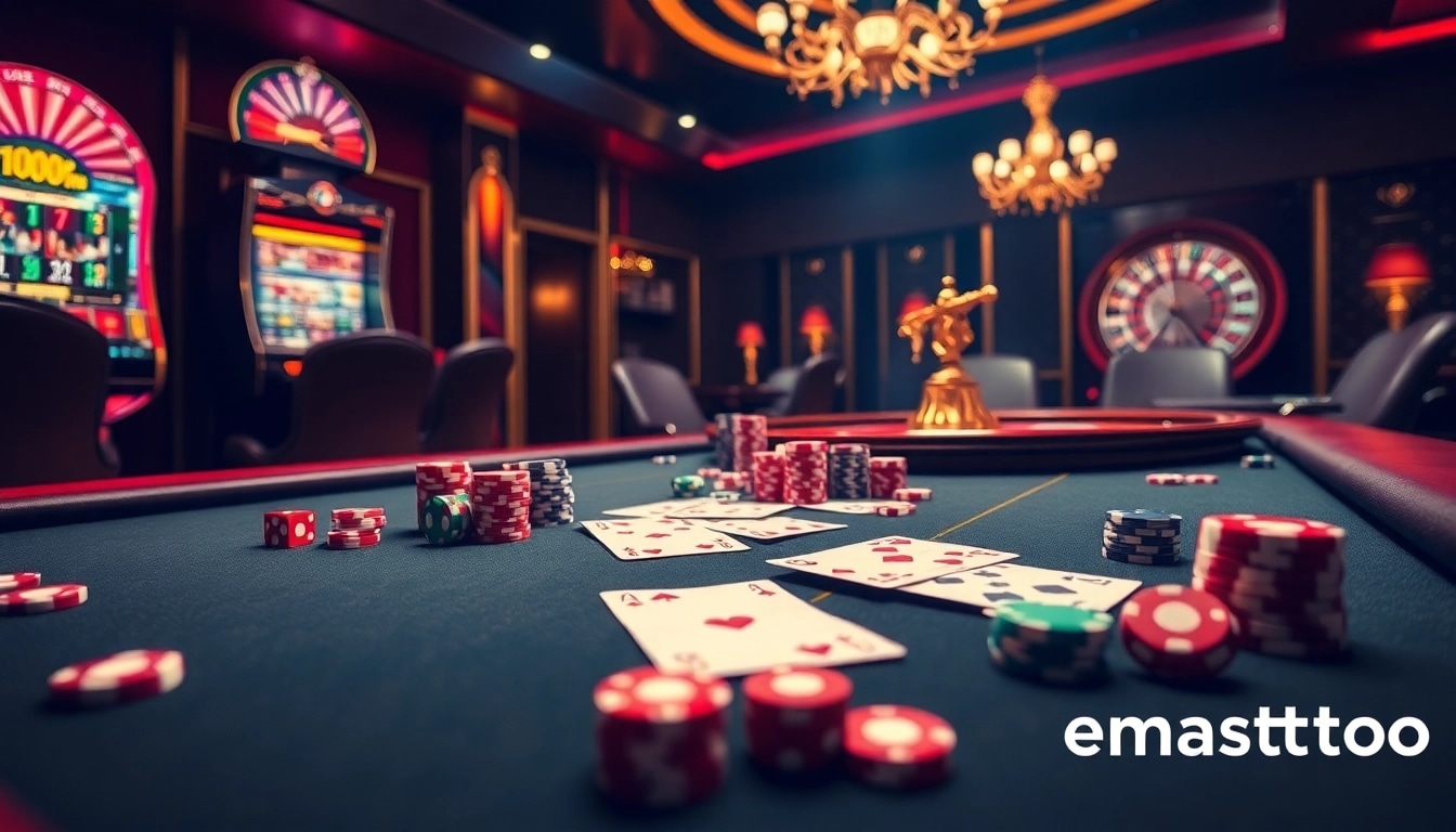 Rasakan pengalaman bermain yang mendebarkan di emastoto dengan chip poker berwarna-warni dan aksi roulette yang seru.