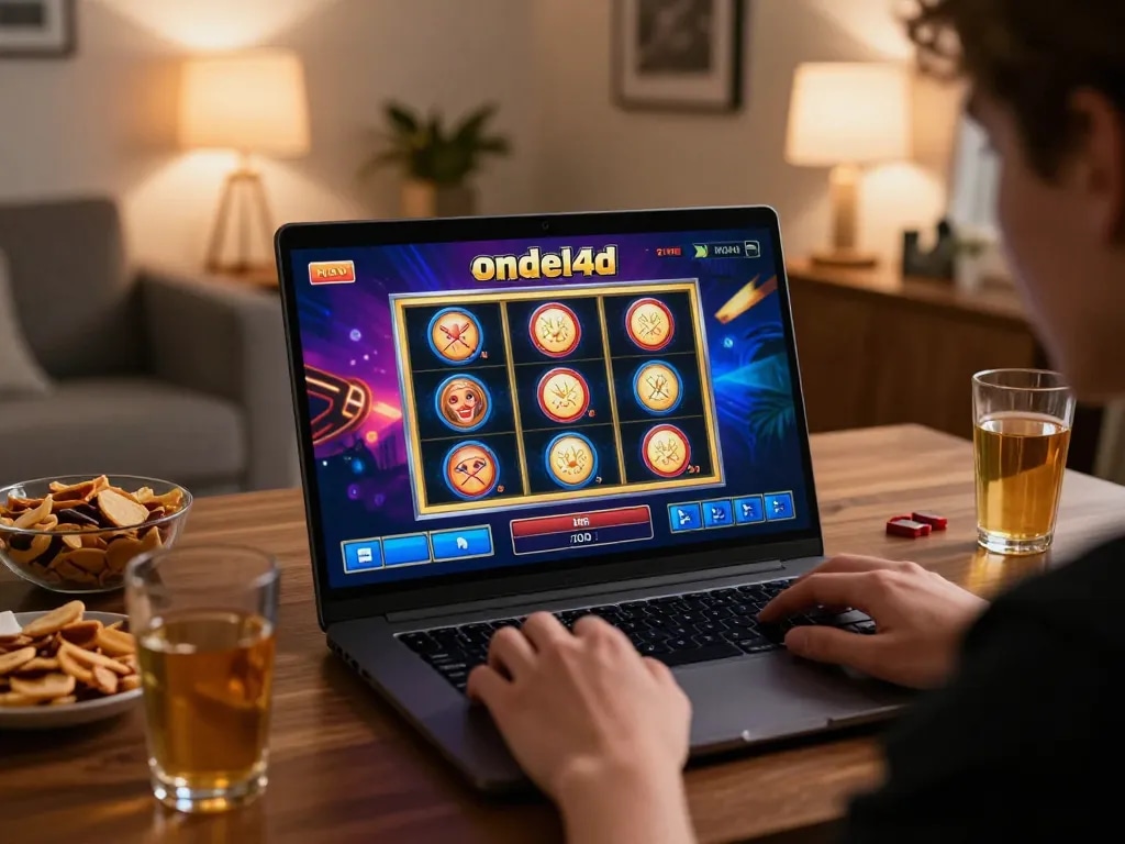 Berpartisipasi dalam permainan slot online ondel4d dengan layar yang cerah dan pengaturan yang nyaman