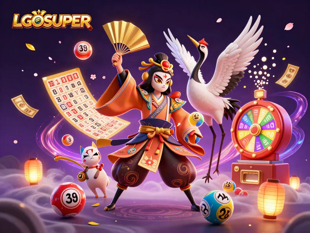 Engage with LGOSUPER's thrilling lottery gaming experience featuring vibrant elements.