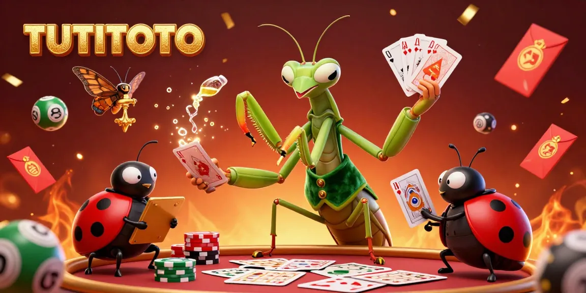 TUTITOTO showcases a vibrant 3D scene of fun lottery-themed characters celebrating with confetti and winning symbols.