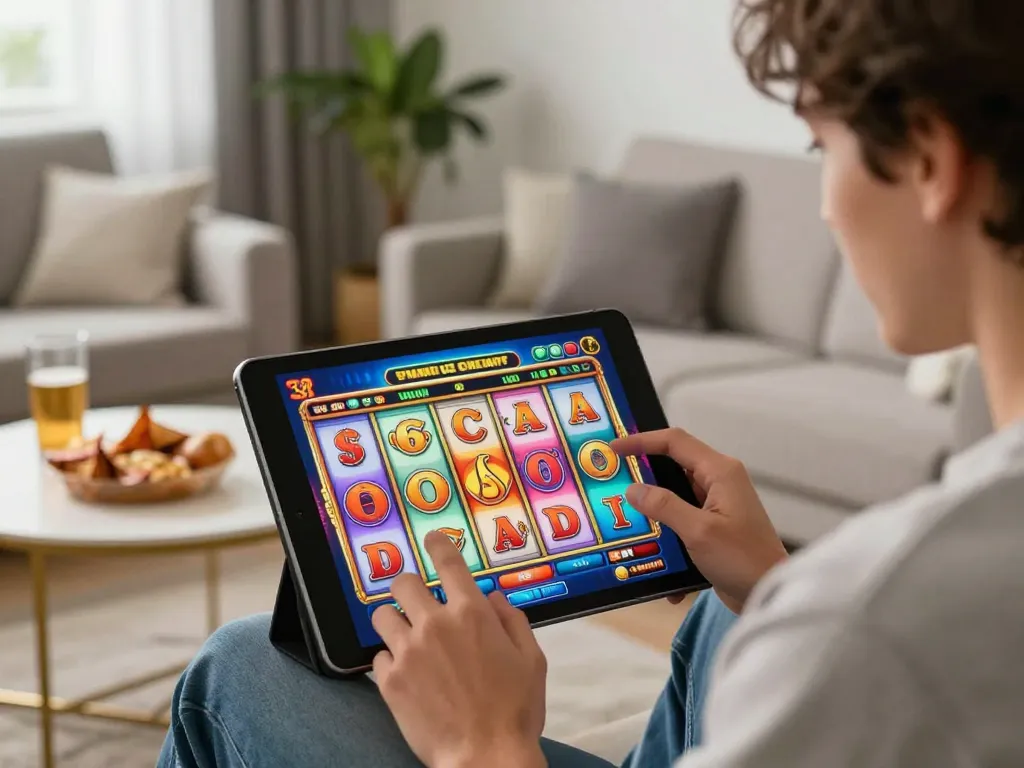 Bermain permainan slot alternatif deluna4d di tablet di rumah