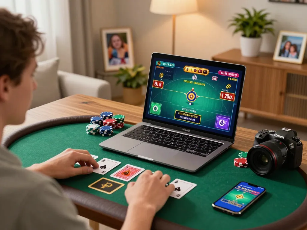 Engaging in live dealer games while using Daftar IDNSCORE for online casino strategy.