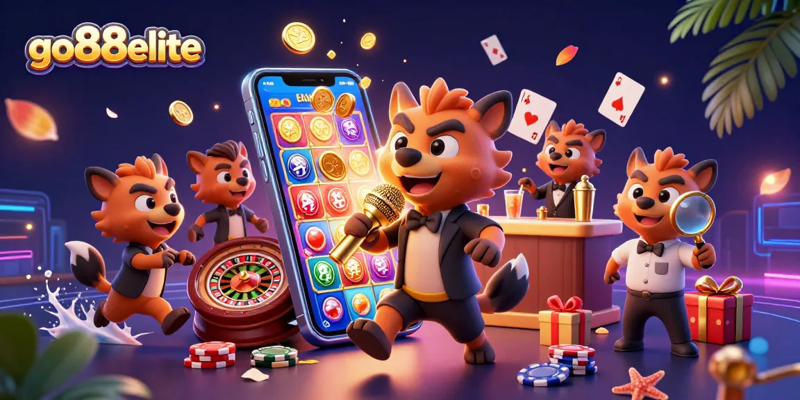 Hyenas host a comedy night at go88elite casino with lively games around.