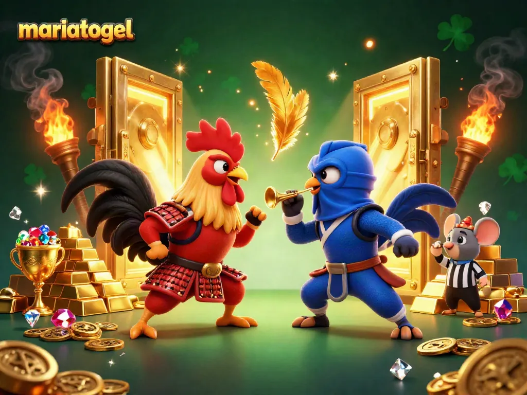 Experience a thrilling standoff with the fighting roosters of mariatogel as winnings and treasures abound.