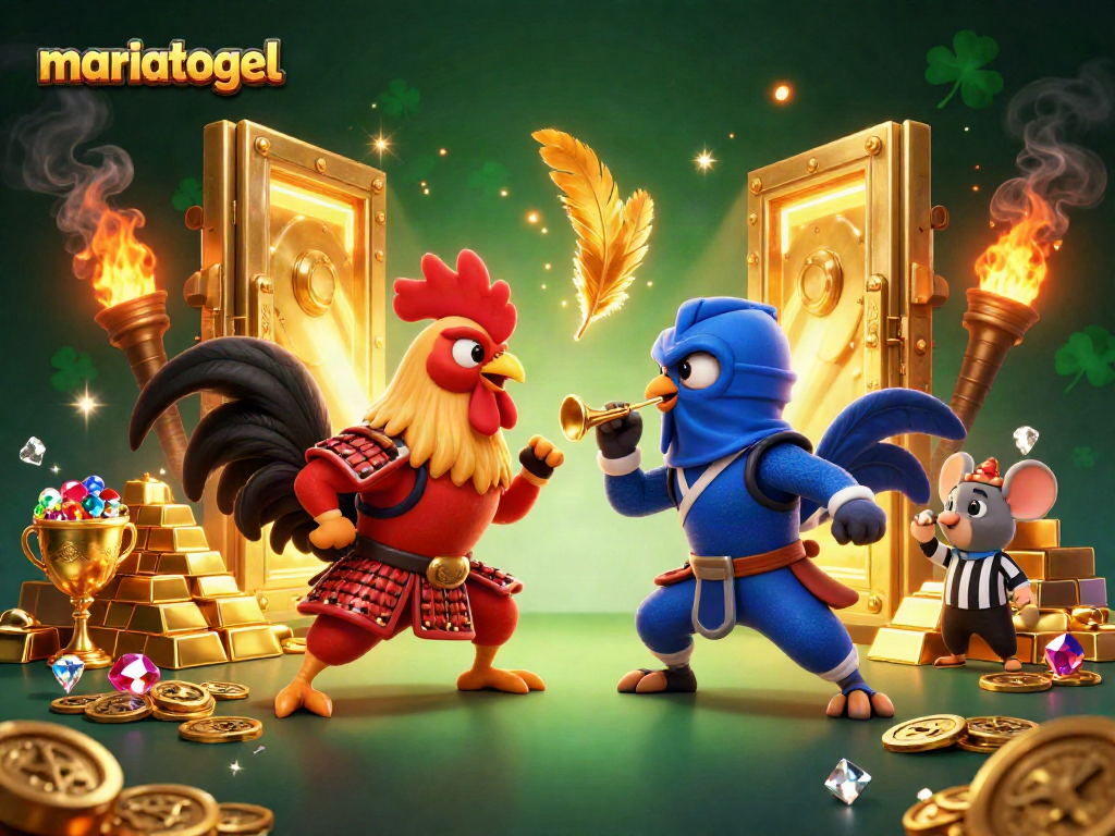 Experience a thrilling standoff with the fighting roosters of mariatogel as winnings and treasures abound.