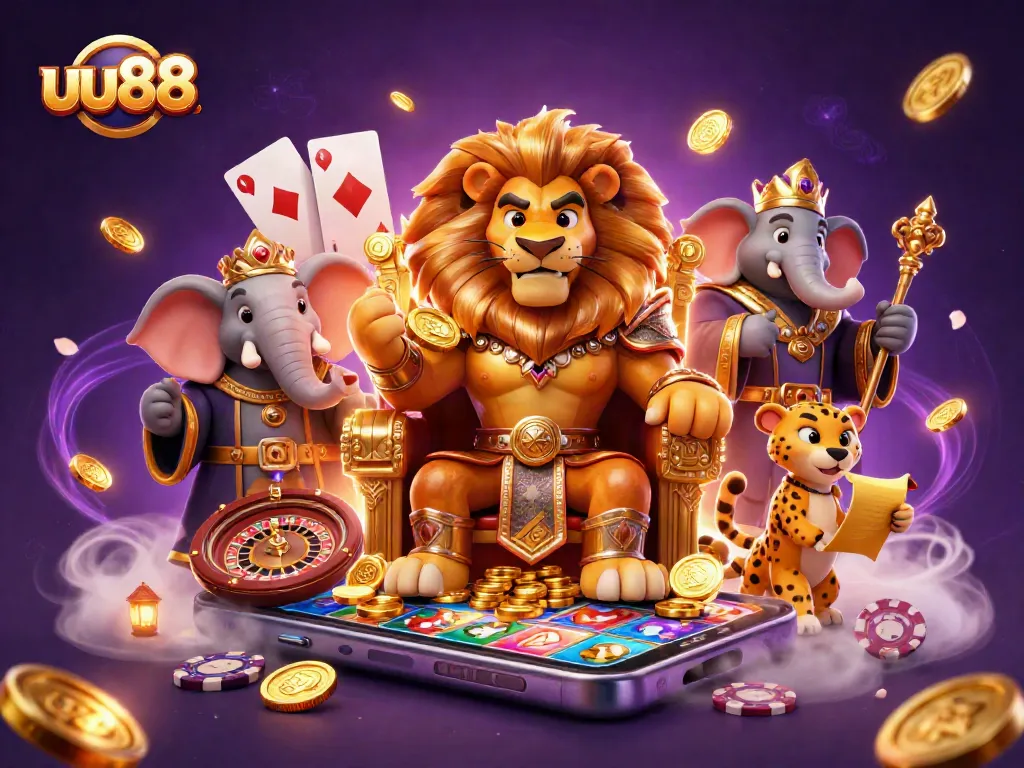 Experience thrilling gameplay with uu88 in this vibrant casino scene filled with dynamic game elements.