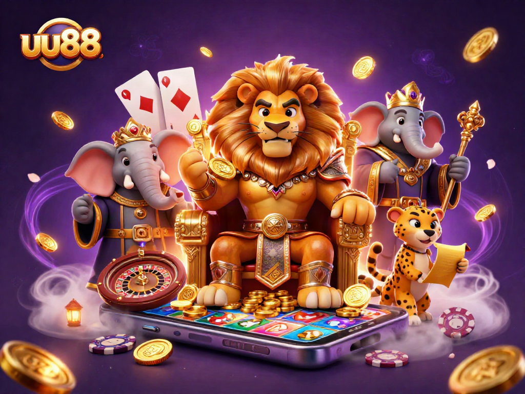 Experience thrilling gameplay with uu88 in this vibrant casino scene filled with dynamic game elements.