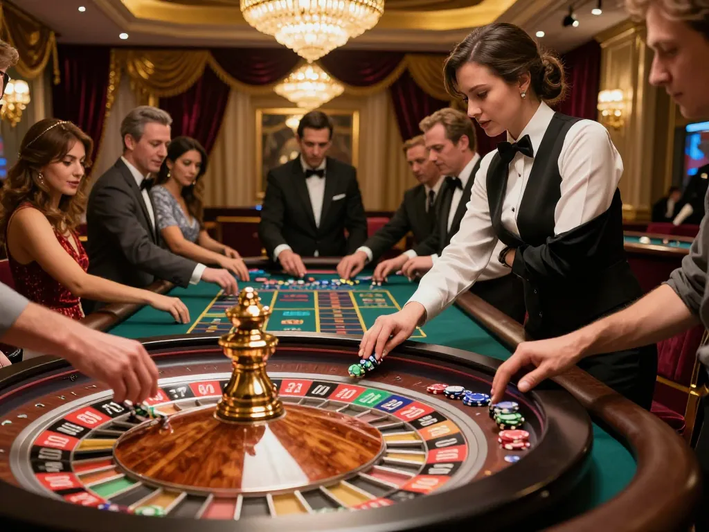 Engaged players betting at a roulette table in a luxurious casino setting highlighting 79king-vn.
