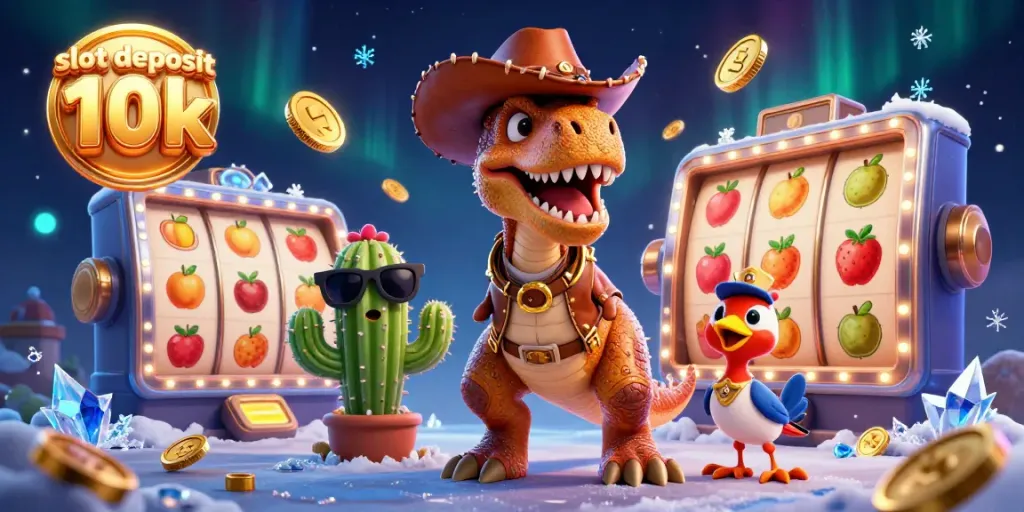 Permainan slot deposit 10k yang menarik dengan simbol buah dan jackpot yang sedang berputar menciptakan peluang kemenangan besar.