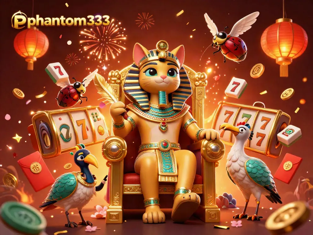 Experience thrilling gameplay with phantom333 in a vibrantly illustrated 3D casino scene full of energy.