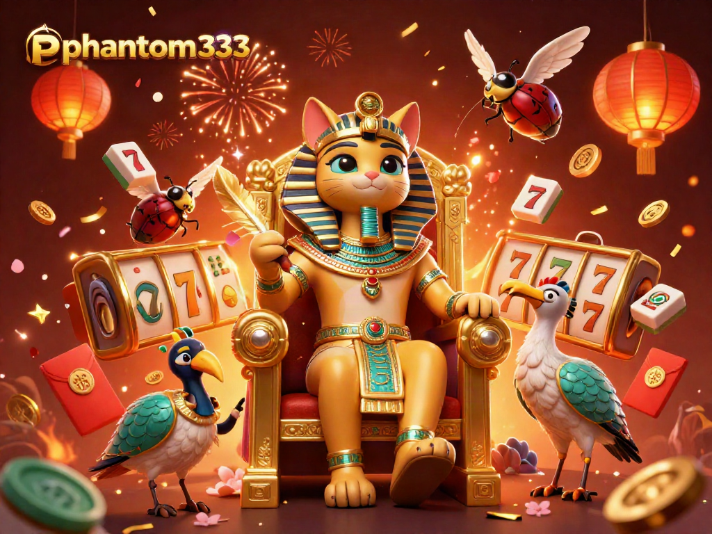 Experience thrilling gameplay with phantom333 in a vibrantly illustrated 3D casino scene full of energy.