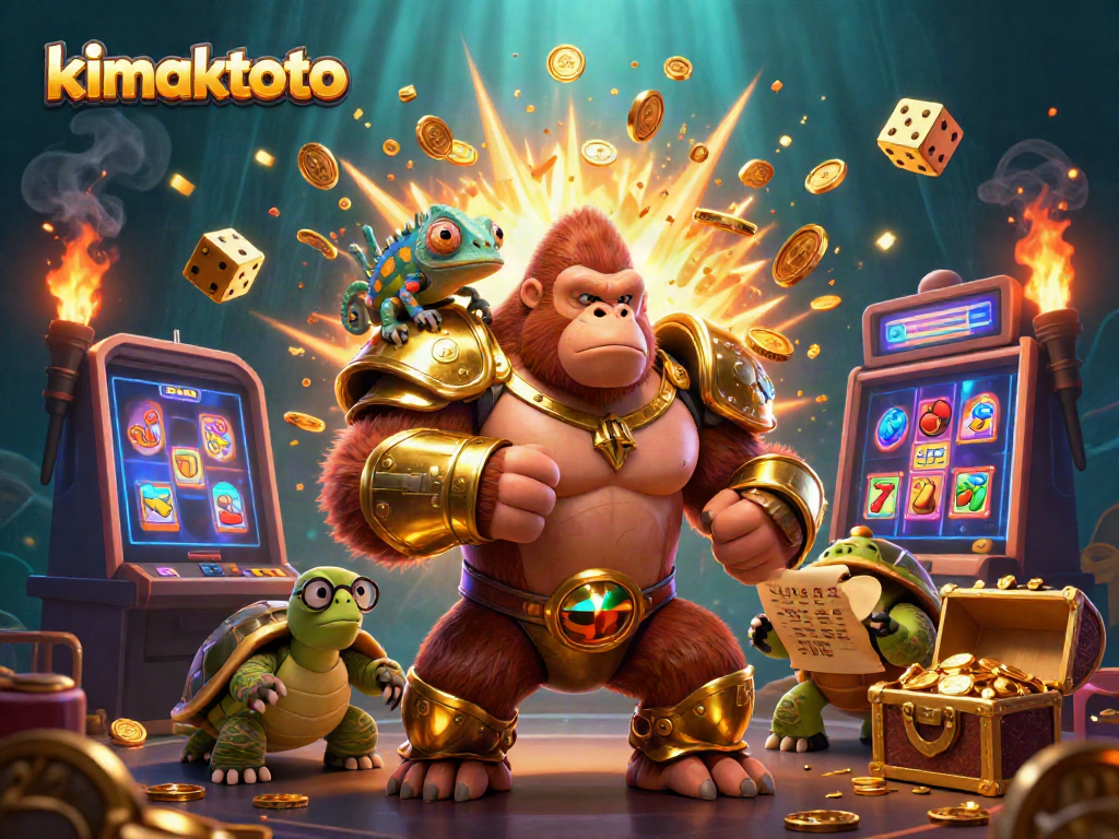 Experience the thrill of kimaktoto with a vibrant 3D casino scene bursting with action and excitement.