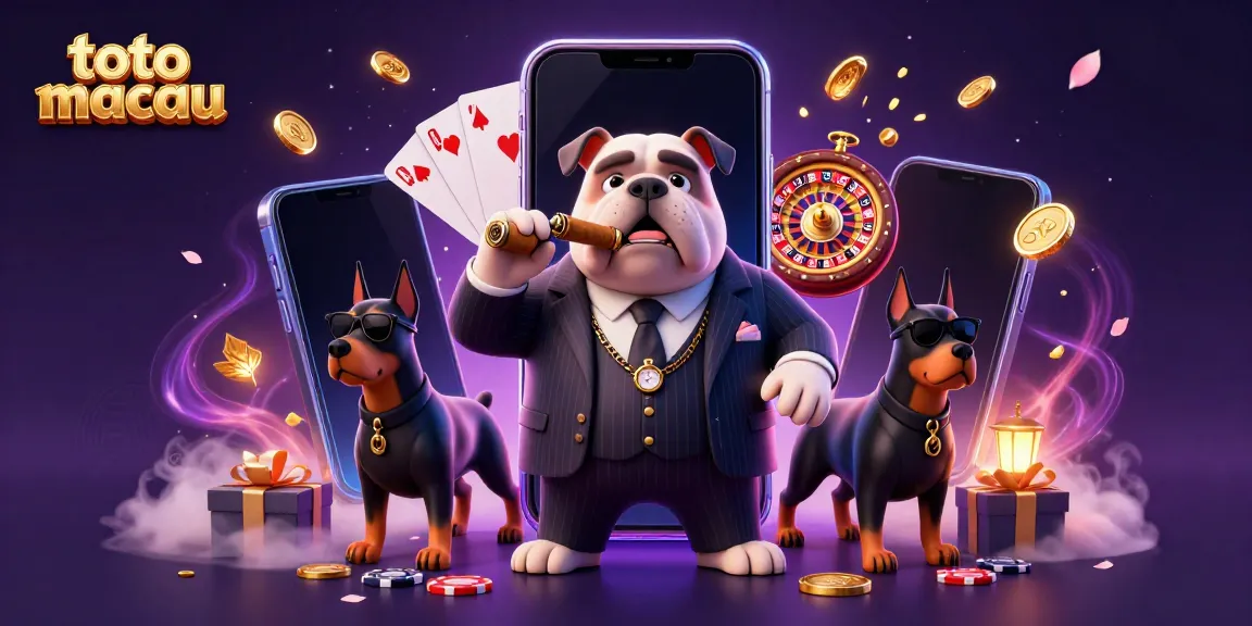 Engage with toto macau gaming through a dynamic scene of cartoon characters and casino elements.