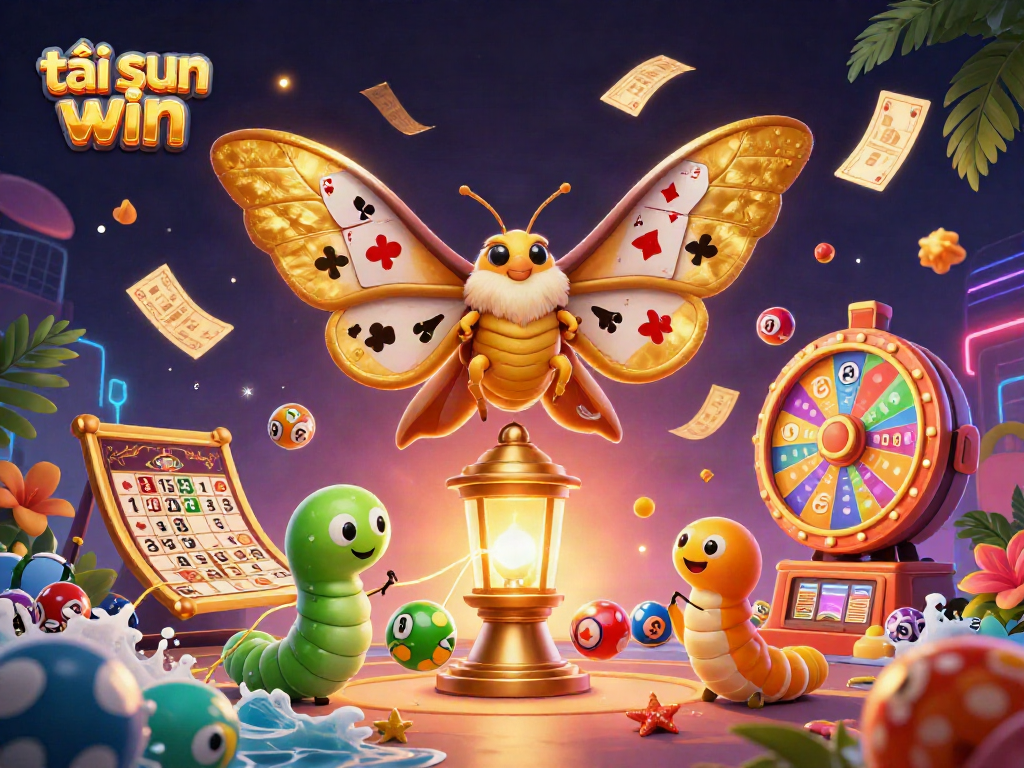 Play exciting games at Sun Win with vibrant casino elements and lively motifs reflecting fun gaming experiences.