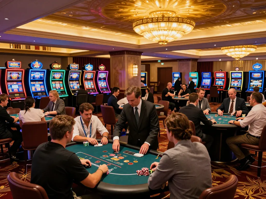 Players enjoying games at 123B casino floor, showcasing vibrant atmosphere and strategic gameplay