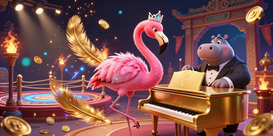 Experience the dynamic U888 casino atmosphere with a flamingo singer and a hippo bassist.