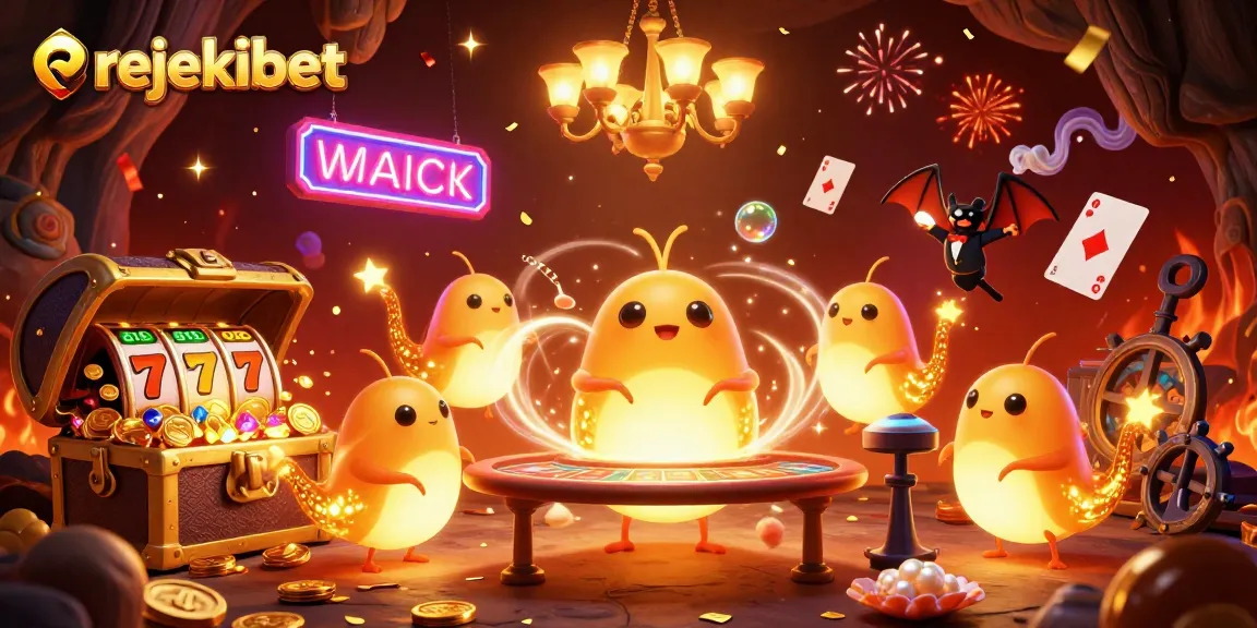 Experience the excitement with rejekibet's vibrant glowworms in a dynamic casino scene.