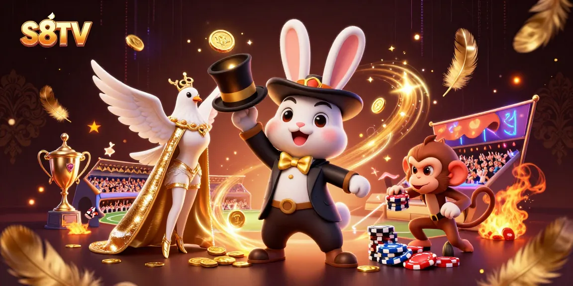 S8TV offers dynamic sports betting scenes with a magical rabbit and mesmerizing characters, bringing luck and excitement.