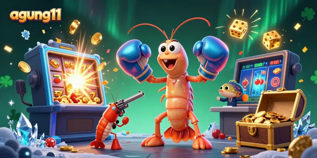 Experience agung11's vibrant casino energy with a colorful jackpot explosion scene.