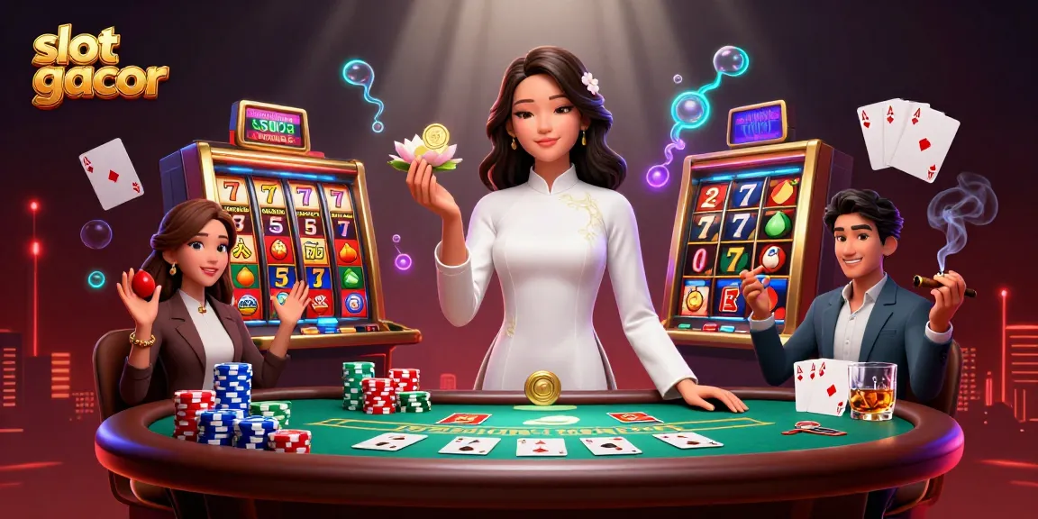 Experience thrilling slot gacor action in vibrant 3D casino illustration full of engaging elements.