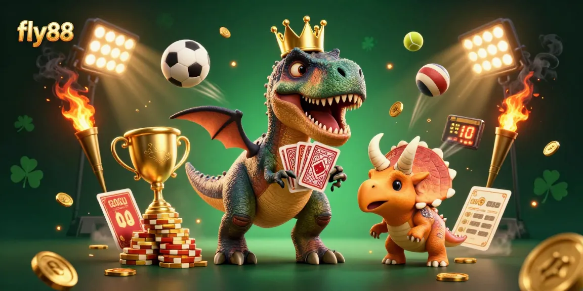Fly88 enhances your gaming experience with exciting cards and sports elements in a vibrant setting.