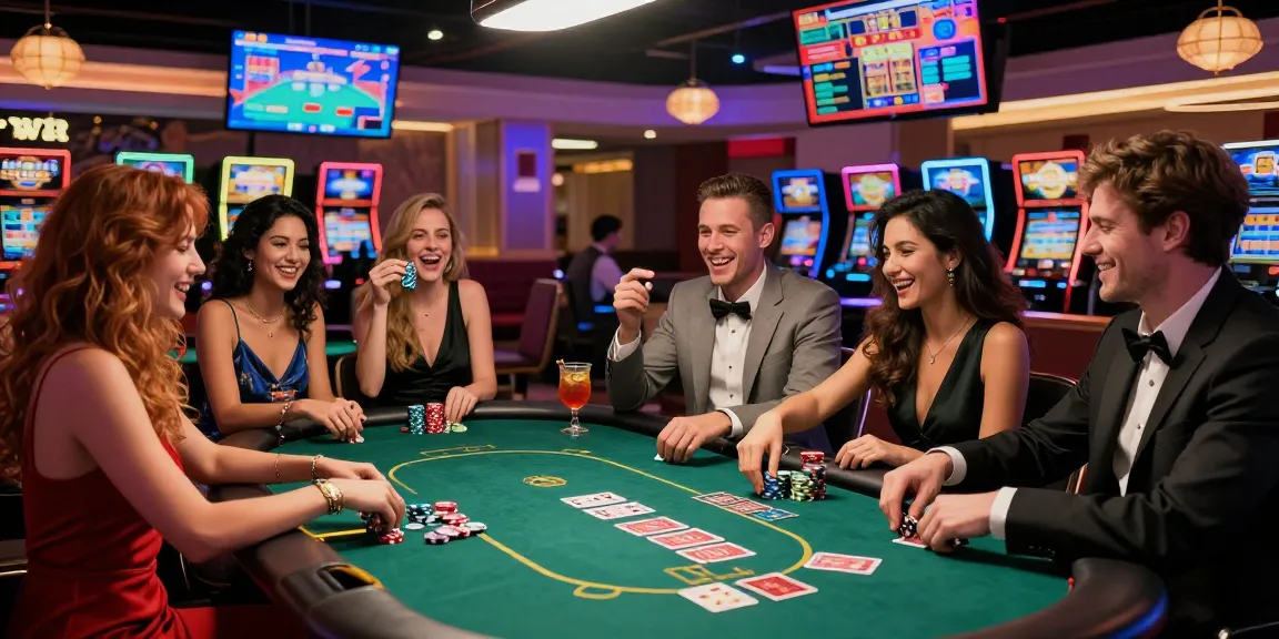 Exciting casino atmosphere featuring Seributoto gaming action among friends.