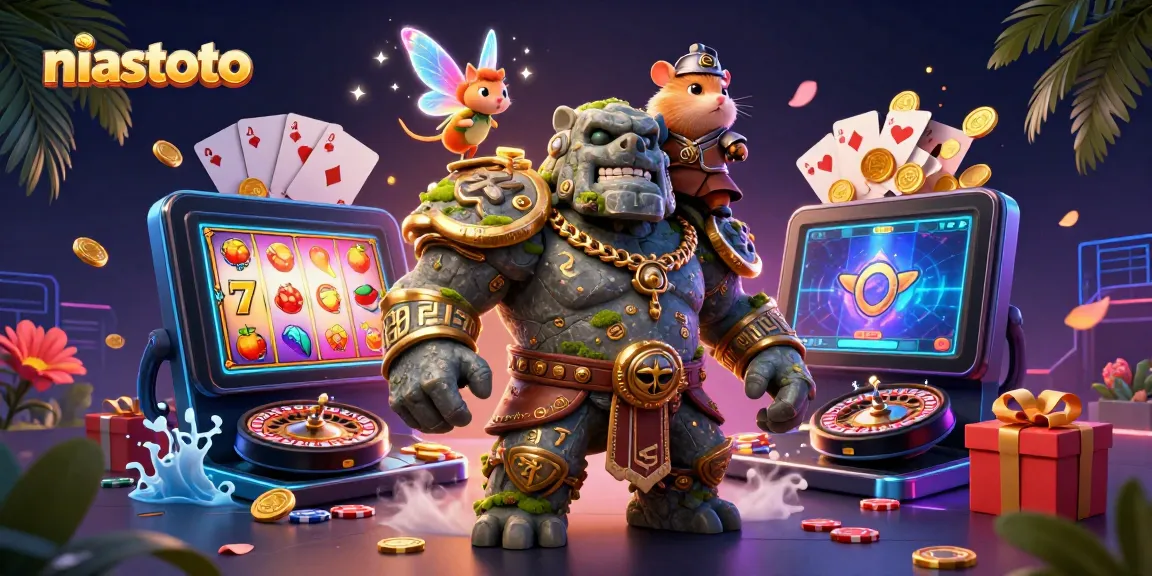 Menggunakan niastoto untuk meraih jackpot dengan karakter kasino 3D ajaib dan elemen permainan yang menarik.