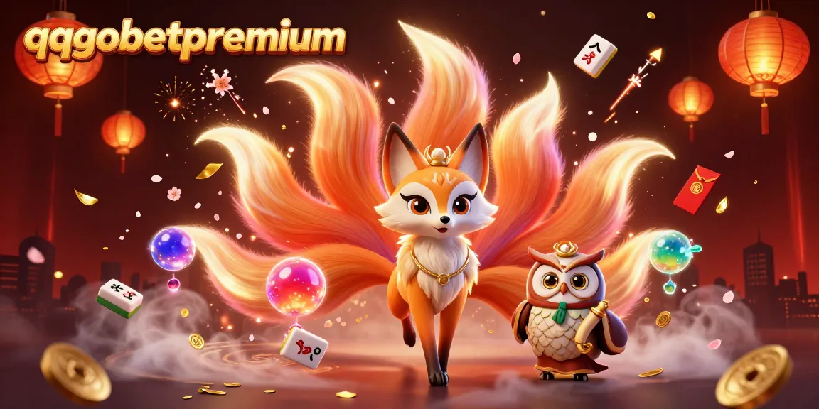 Engage with the vibrant world of qqgobetpremium through an enchanting 3D fox and owl scene adorned with gambling elements.