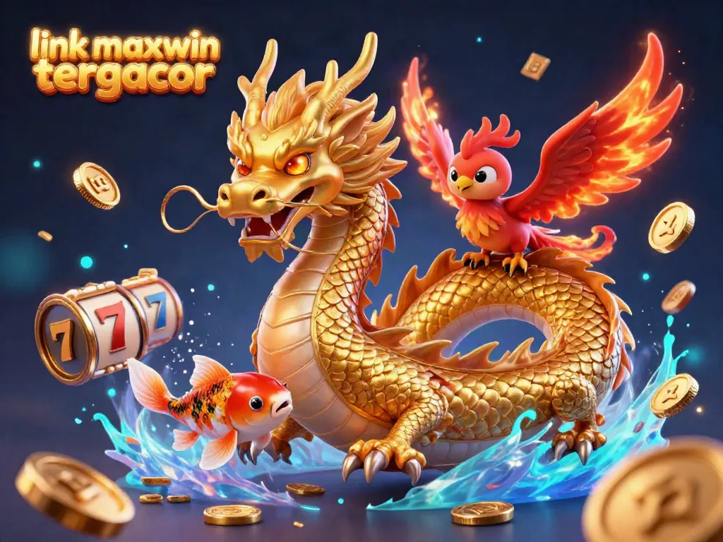 Explore the exciting world of link maxwin tergacor with a fierce dragon and colorful casino symbols.