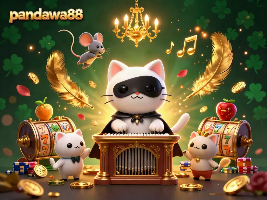Permainan slot menarik di pandawa88 dengan karakter kucing misterius dan mouse akrobat berkilau