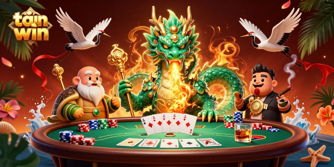 Experience the thrill of tải sun win with a jade dragon and poker elements creating an engaging casino atmosphere.