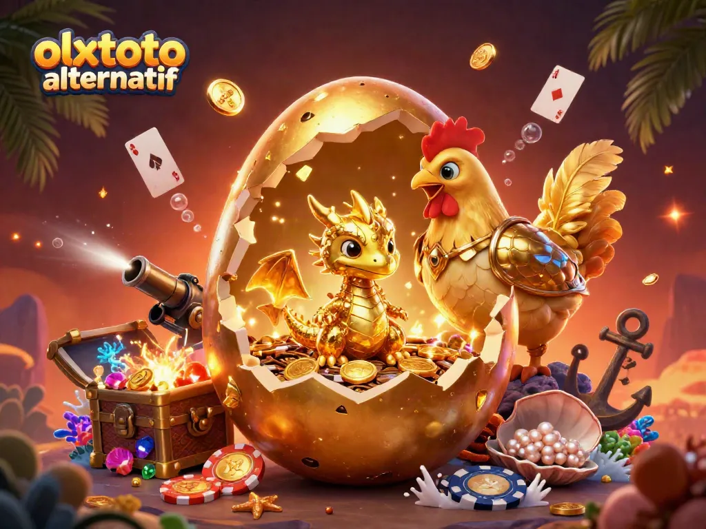 Engage with olxtoto alternatif in a vibrant casino world featuring golden creatures and dynamic gaming elements.
