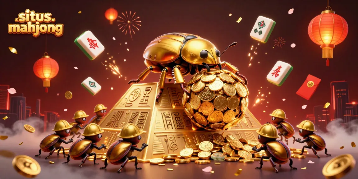 Experience situs mahjong excitement with golden tiles and vibrant symbols in a captivating scene.