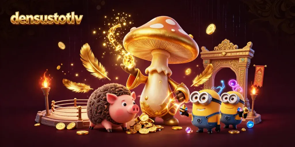 Engage with densustotolv's dynamic casino adventure as a golden wizard channels luck and magic.