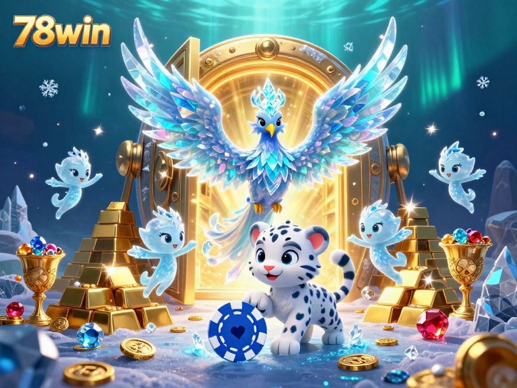 Engage in immersive gaming action at 78win with vibrant casino characters and treasures.