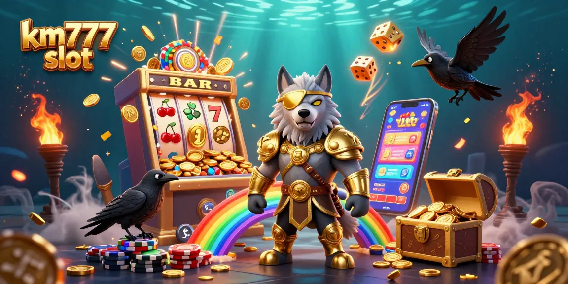 Experience the thrill of km777 slot with Odin and ravens amidst a vibrant casino explosion.