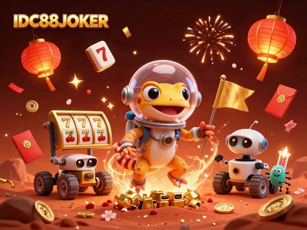 Spin the reels at IDC88JOKER as Martian gecko uncovers a hidden casino treasure on Mars.