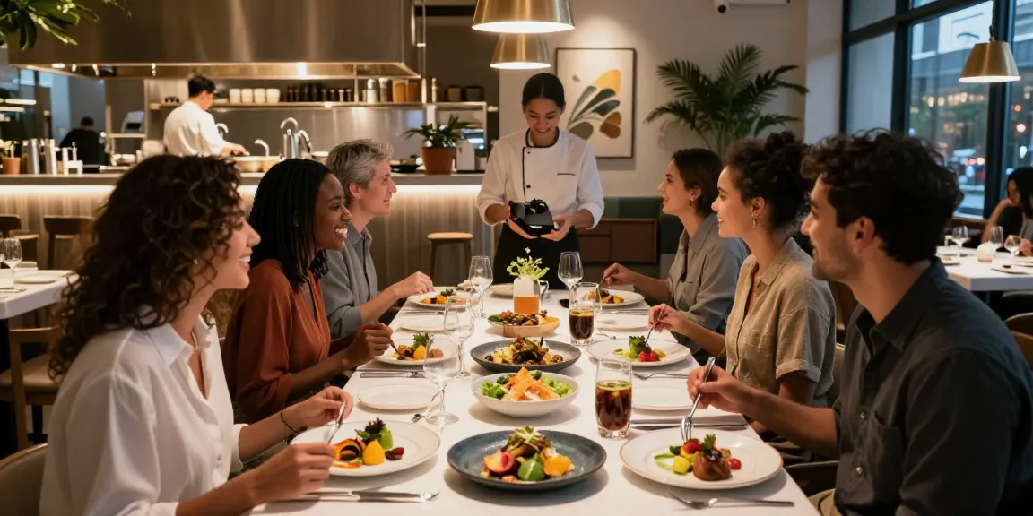 Sydney303 Login at TrestleOnTenth: Friends enjoying a gourmet meal in a modern restaurant.