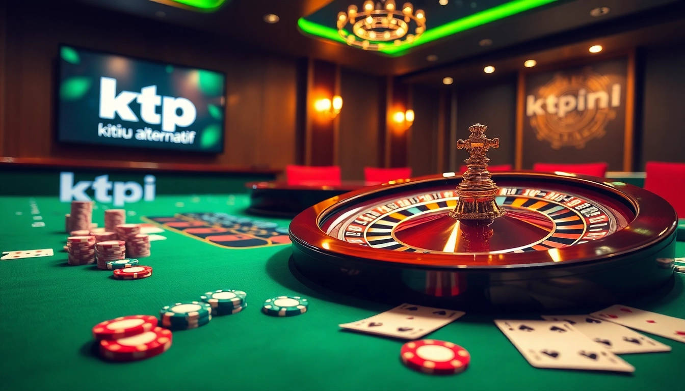 Experience the excitement of gambling with "ktpjitu alternatif" at a luxurious online casino table.