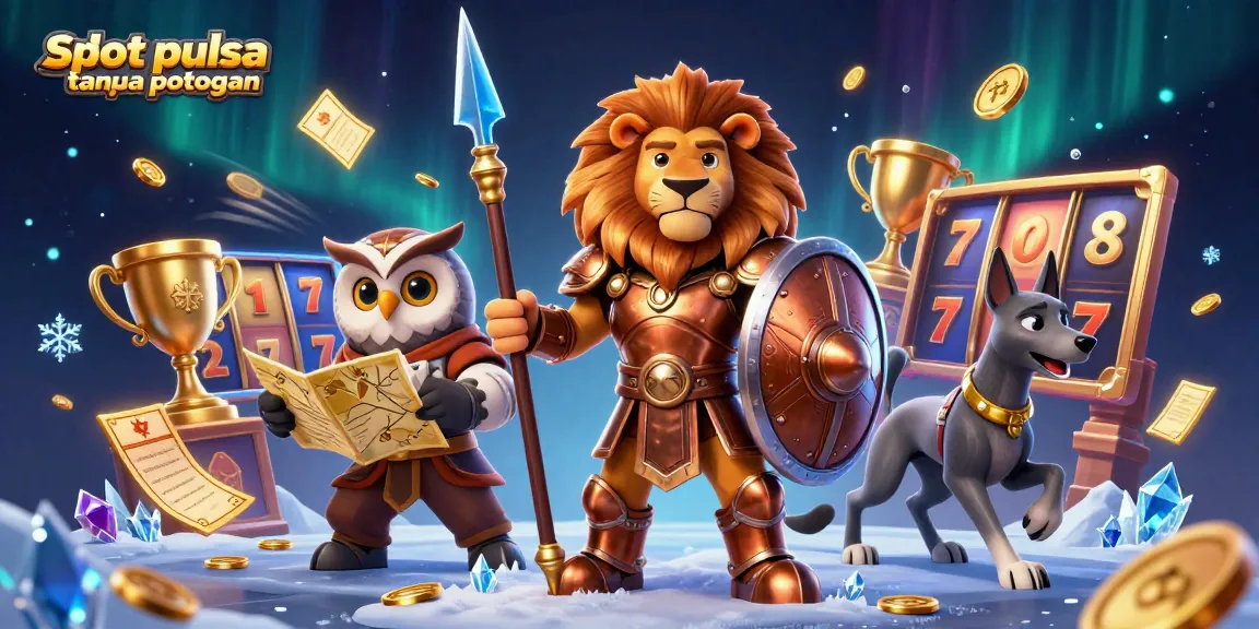 Engage in thrilling slot pulsa tanpa potongan action with dynamic 3D cartoon characters and vibrant game elements.