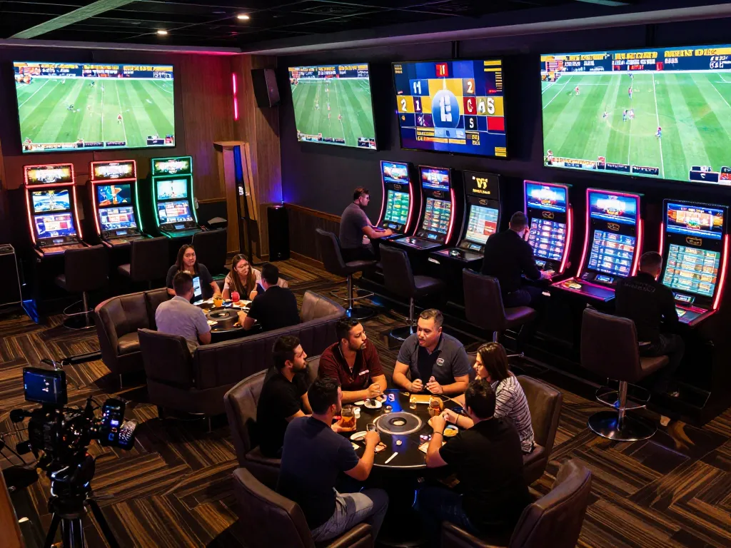 Watching Kết quả bóng đá and sports events in an exciting casino sports betting lounge
