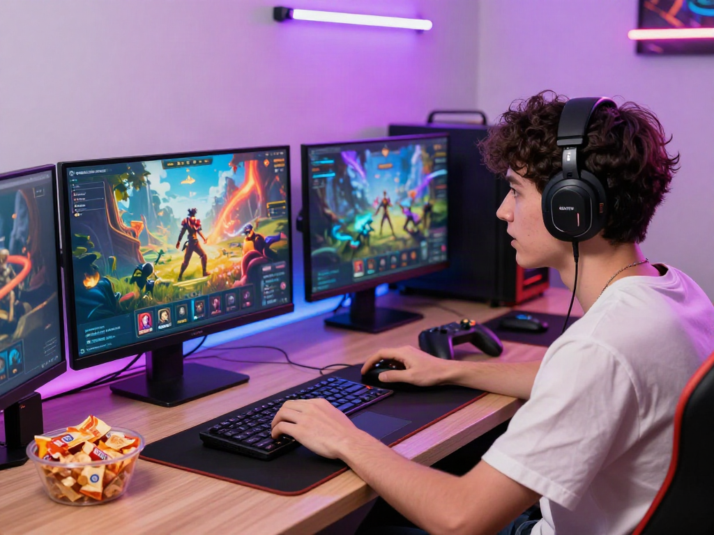 Pengguna bermain di platform BABE138 dengan suasana gaming yang energik dan penuh warna.
