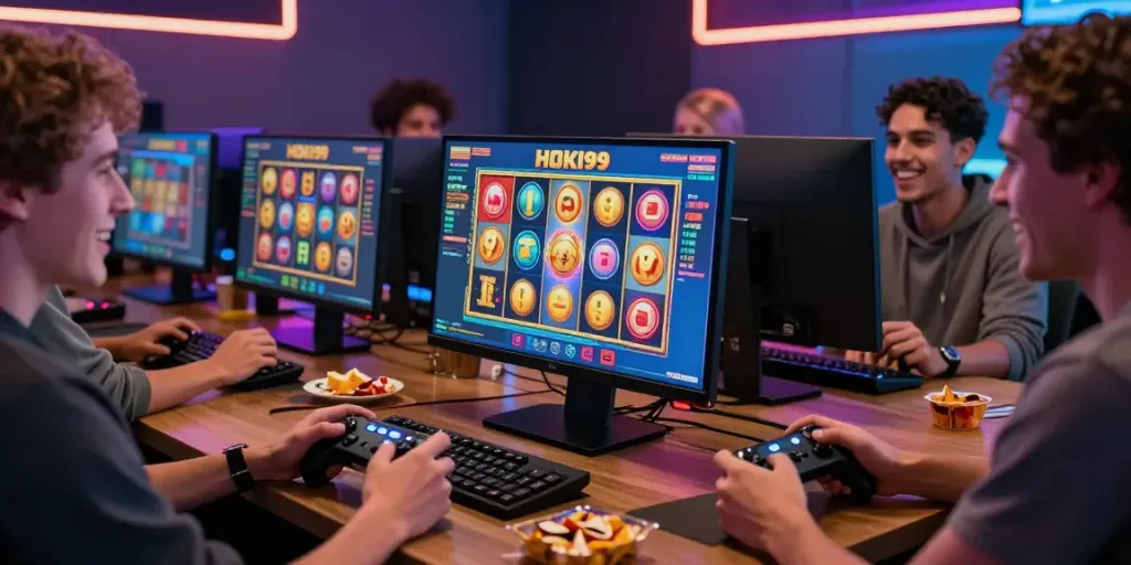 Hoki99: teman-teman bermain game slot online bersama dengan suasana menyenangkan dan penuh warna.