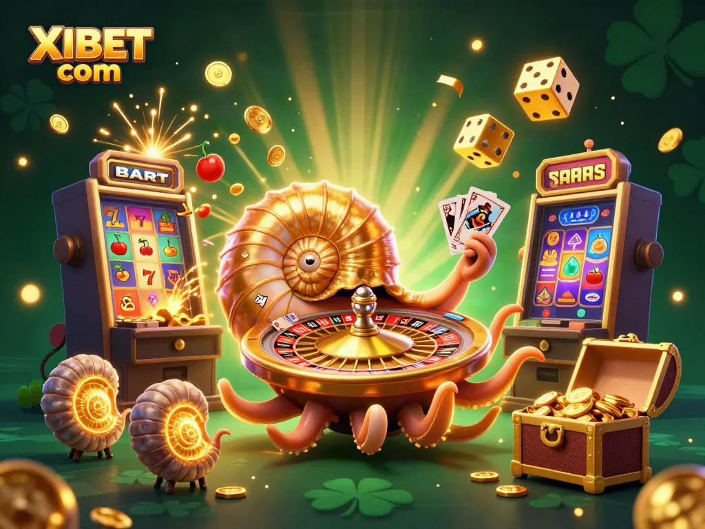 Experience thrilling gameplay at XIBET com with a vibrant illustration showcasing exciting casino elements and characters.